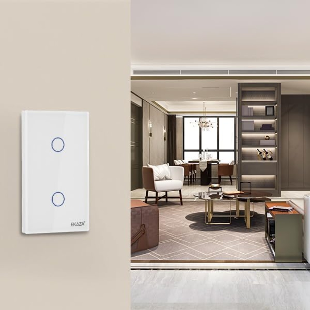 Interruptor Inteligente Touch Ekaza 2.5D Zigbee 2 botões, Compatível com Alexa, Branco — foto 7