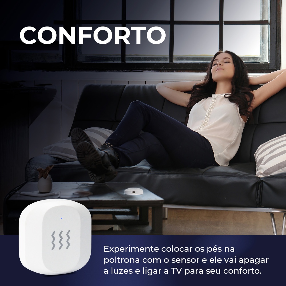 Sensor de Vibração Ekaza Zigbee 3.0, Branco — foto 5
