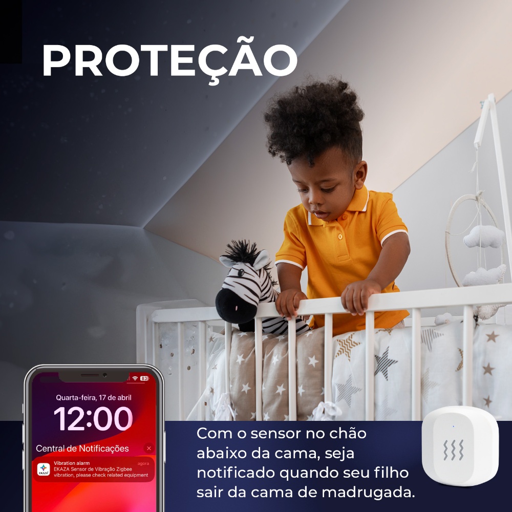 Sensor de Vibração Ekaza Zigbee 3.0, Branco — foto 7