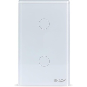Interruptor Inteligente Touch Ekaza 2.5D Zigbee 2 botões, Compatível com Alexa, Branco