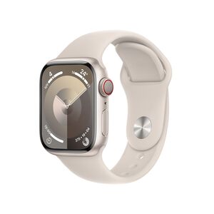 Apple Watch Series 9 GPS+Cellular 41mm Caixa Estelar de Alumínio Pulseira Esportiva Estelar P/M Neutro em Carbono
